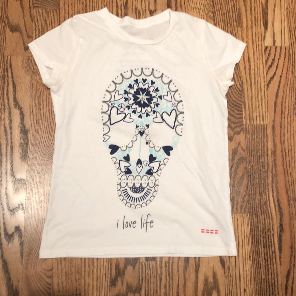 Peace love world girl’s large white color t-shirt